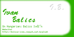 ivan balics business card